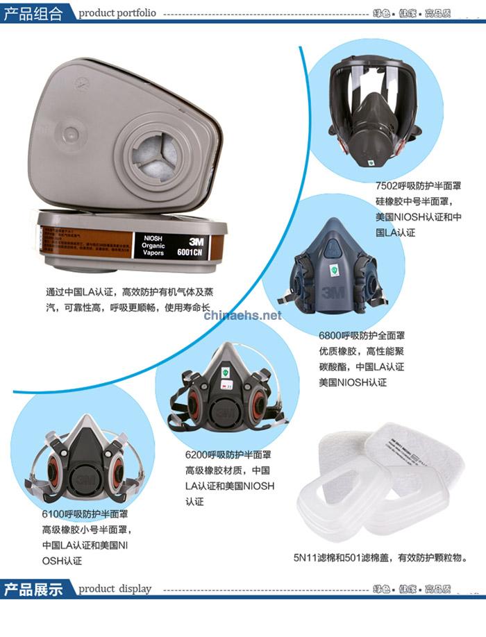 3M 6001CN防有機蒸氣、笨、汽油濾毒盒